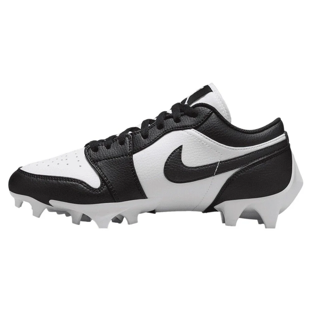 Mens Sz 15 Nike Air Jordan 1  Low TD Black White Football Cleats FJ6245-100
